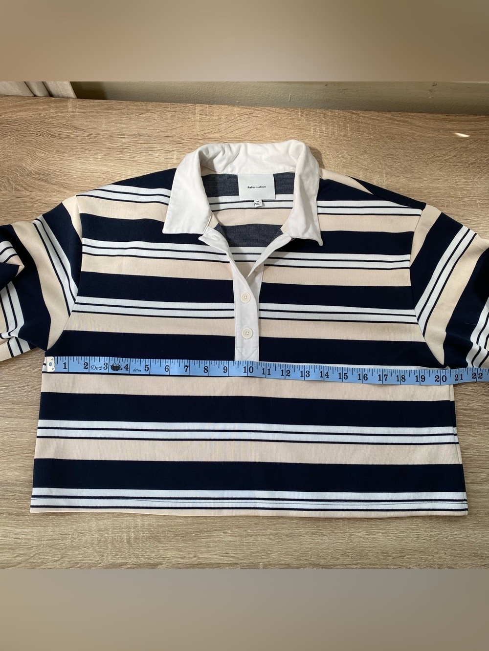 Reformation Anna Striped Rugby Shirt Medium - Picture 7 of 15